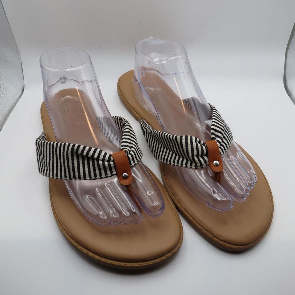 Torrid Womens Nautical Thong Striped Flip Flop Summer Beach Yacht US 10.5WW